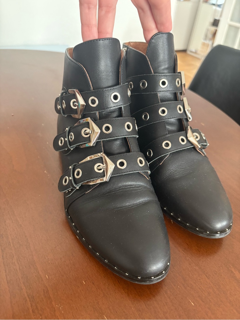 Sol Sana Black Buckled Ankle Boots